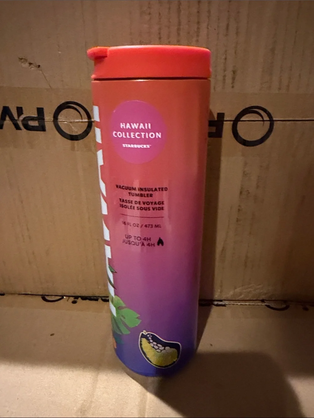 Starbucks Hawaii Gradient Red Pink Travel Tumbler